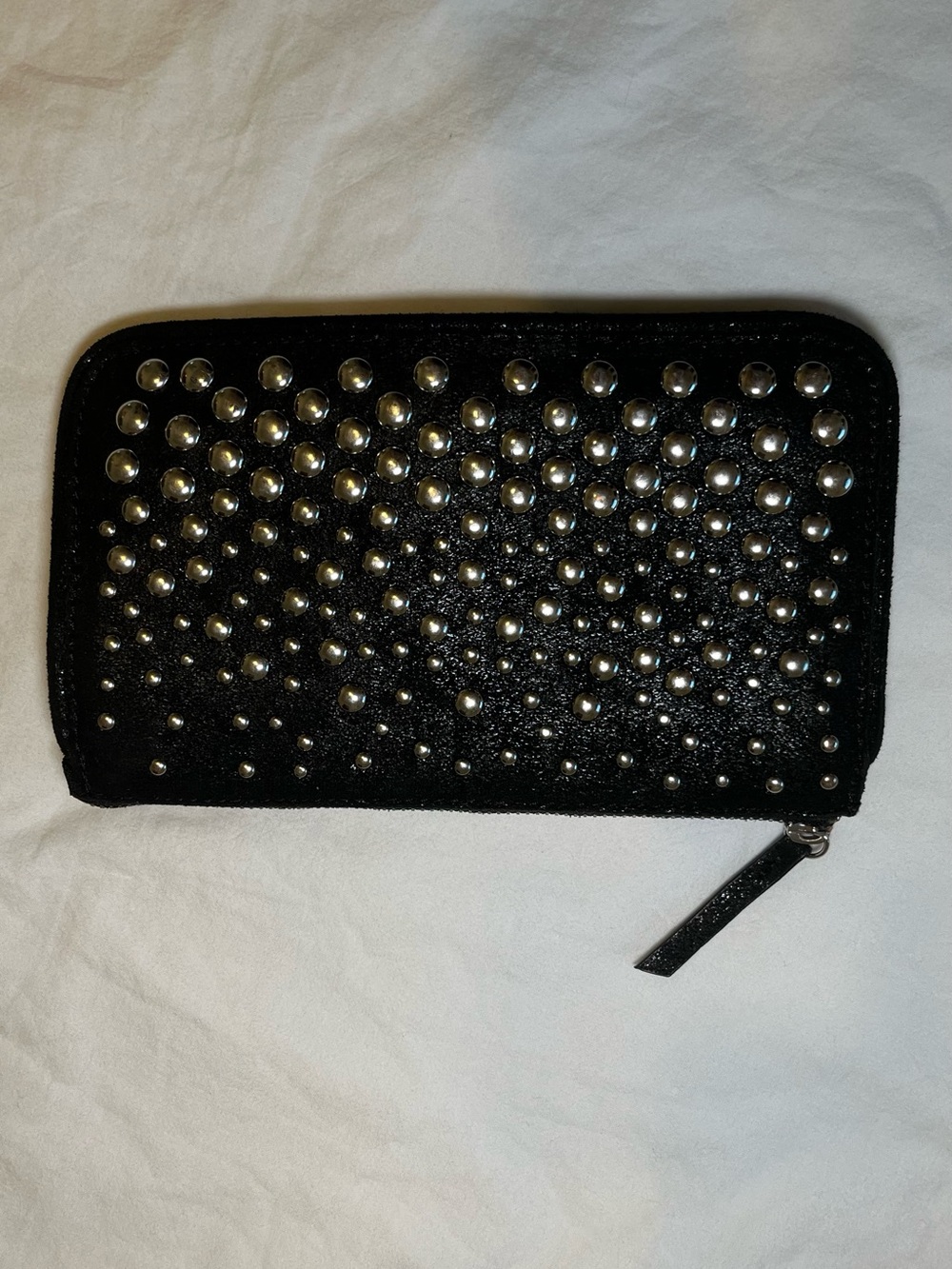 Zara Black Studded Zip Wallet - Women Accessories